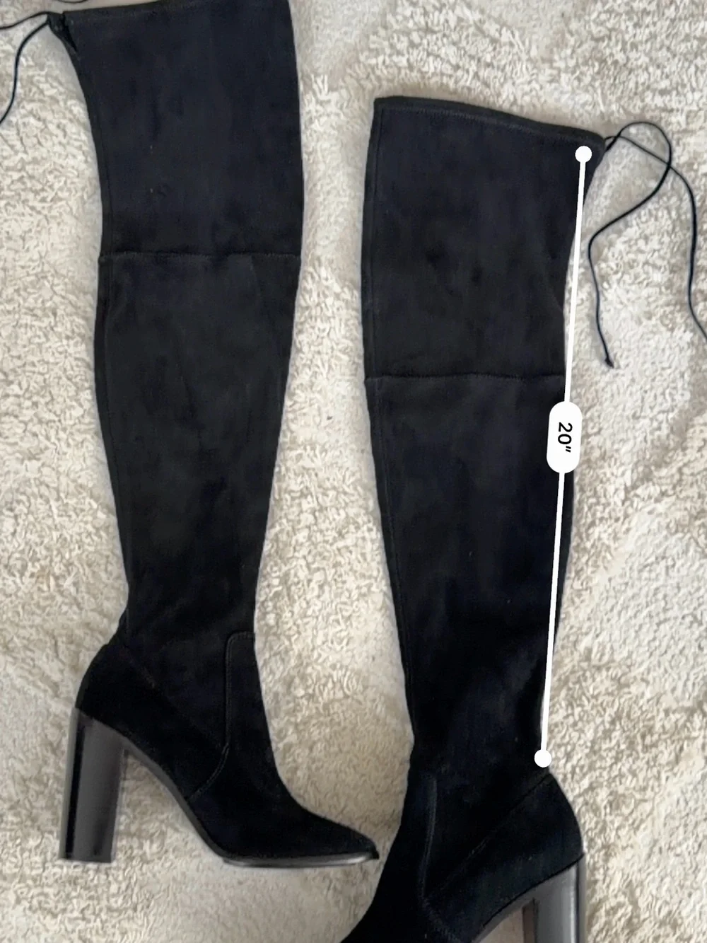 FRYE Black Over-the-Knee Thigh High Heeled Suede Boots